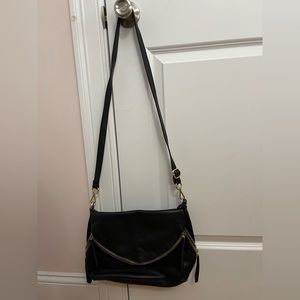 Linea Pelle Collection Black Italian Very Soft Leather Crossbody